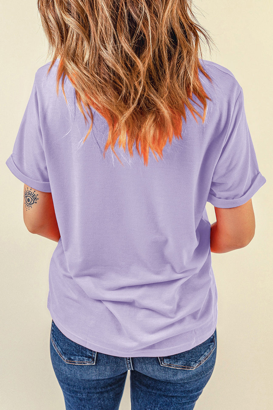 Basic Crew Neck Rolled Sleeve T-Shirt- 12 Colors