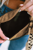 Floral & Geometric Strap PU Crossbody Bag With Coin Purse
