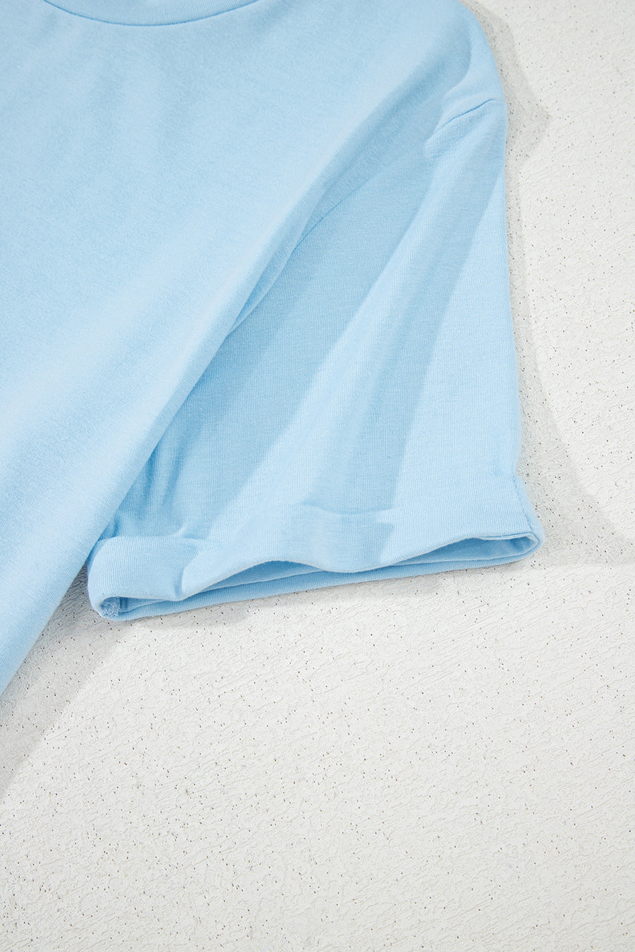 Basic Crew Neck Rolled Sleeve T-Shirt- 12 Colors