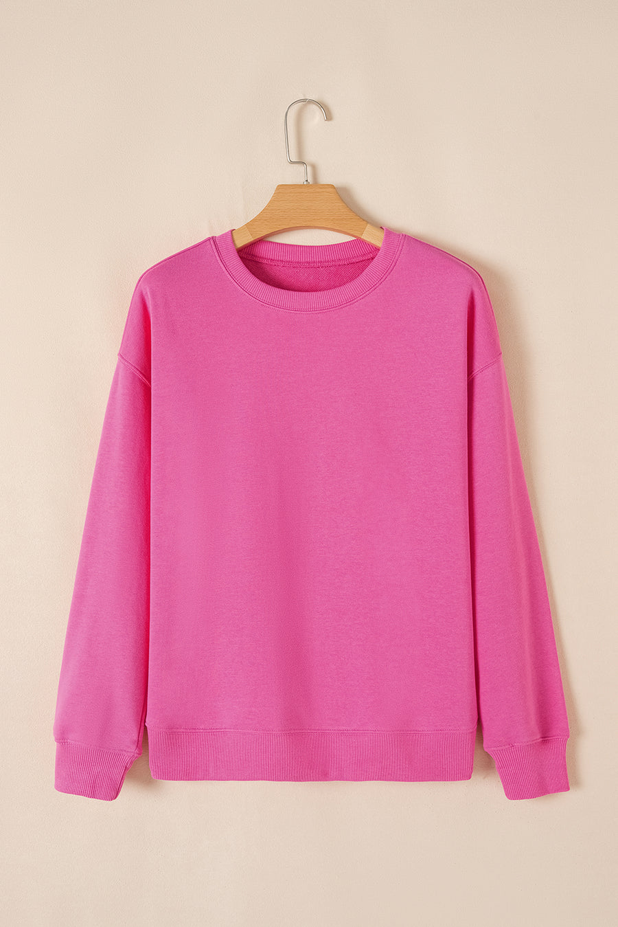 Fuchsia Classic Crew Neck Pullover Sweatshirt