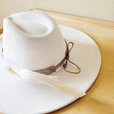 Gilded Cowboy Leather Hat Band with Feather Accents- 2 Band Colors