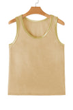 Contrast Trim Crew Neck Tank Top- 2 Colors