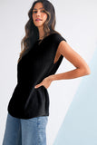 Solid Color Slit Hem Knit Top- 3 Colors