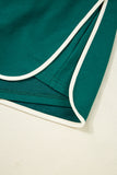 Plus Size Contrast Trim T-Shirt and Skort Two Piece Set- 3 Colors