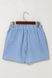 Gingham High-Waisted Loose Wide Leg Shorts- 2 Colors