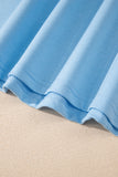 V-Neck Drop Shoulder T-Shirt and Patchwork Shorts Set- 3 Colors