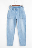High Rise Relaxed Fit Porkchop Pockets Jeans