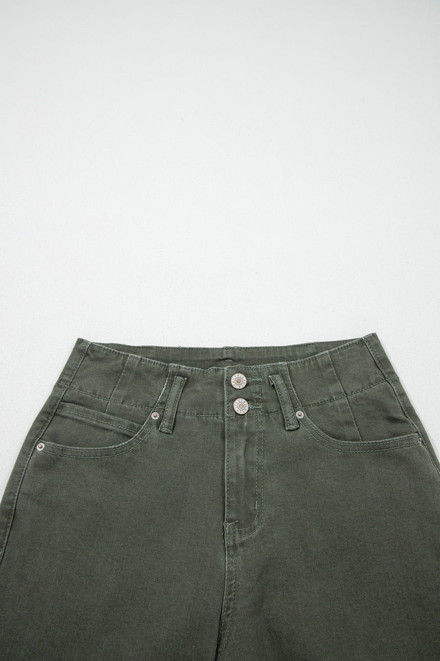 2-Button High Waist Wide Leg Jeans- 4 Colors
