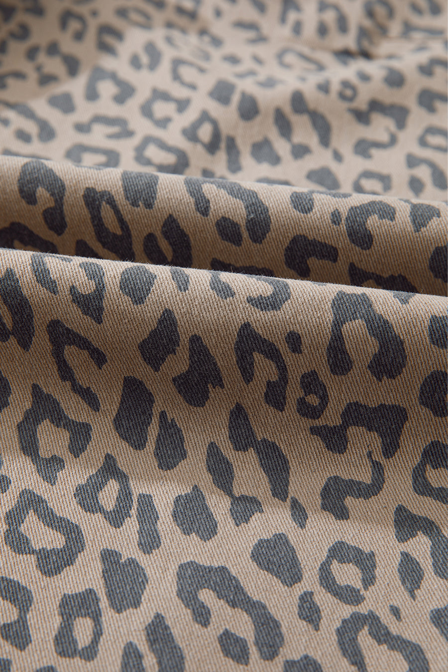 Leopard Print Drawstring Barrel Leg Jeans with Pockets- 2 Colors
