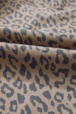 Leopard Print Drawstring Barrel Leg Jeans with Pockets- 2 Colors