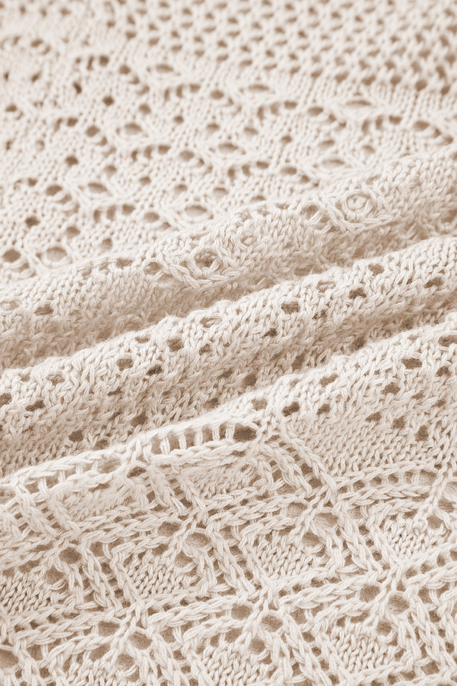 Redwood Burl Mix Pattern Hollow Knit Open Front Cardigan