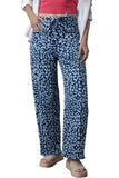 Leopard Print Drawstring Barrel Leg Jeans with Pockets- 2 Colors