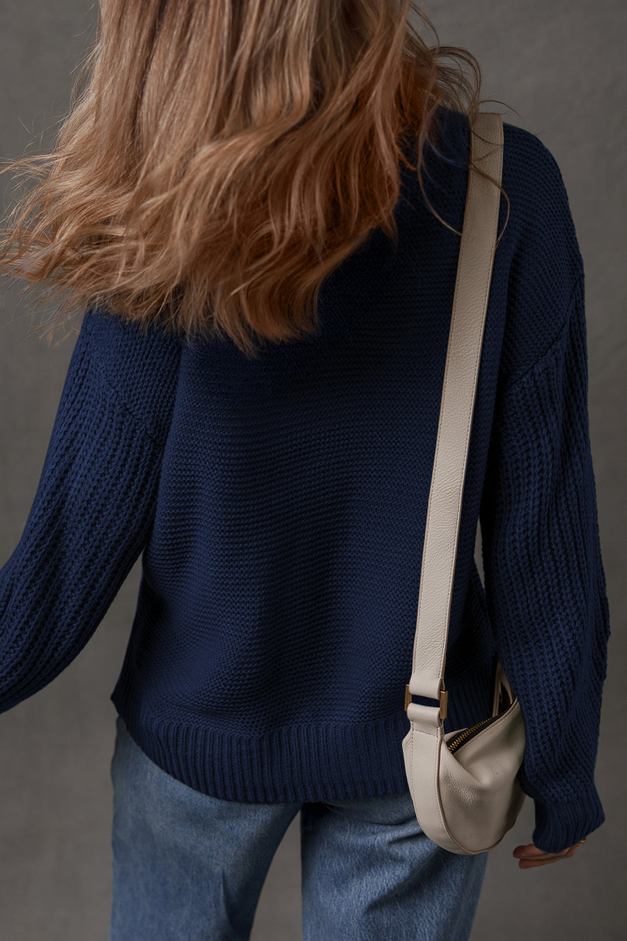 Front Seam Drop Shoulder Loose Fit Sweater- 3 Colors