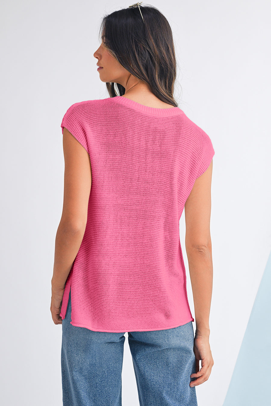 Solid Color Slit Hem Knit Top- 3 Colors
