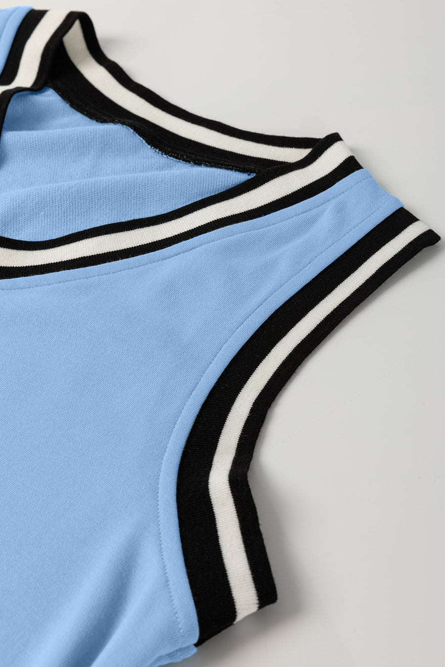 Contrast Trim V-Neck Sleeveless Mini Dress- 2 Colors