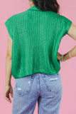 Knit High Neck Cap Sleeve Sweater- 2 Colors