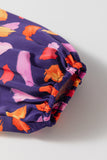 Purple and Orange Multi Floral Print Collared Tiered Flowy Long Sleeve Maxi Dress- 2 Colors