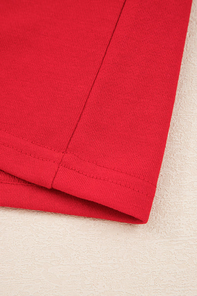 Tillandsia Purple Varsity Stripe Detail Drop Shoulder Pullover Mini Skort Set