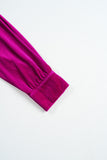Plus Size Bright Pink Velvet Chest Pocket Drop Shoulder Shirt