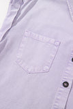 Orchid Petal Double Chest Pocket Button-Up Denim Shirt Dress