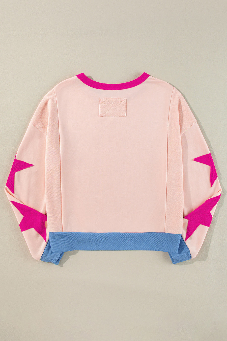 Star Patchwork Exposed Seam Oversized Sweatshirt- 3 Colors