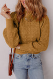 Jurassic Gold Crochet Balloon Sleeve Sweater
