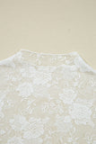 Floral Mock Neck Lace Long Sleeve Mesh  Top- 2 Colors
