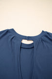 Cut-Out Back Drawstring Knit Romper- 2 Colors
