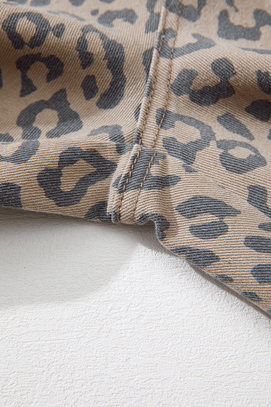 Leopard Print Drawstring Barrel Leg Jeans with Pockets- 2 Colors