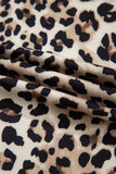 Leopard Print Contrast Trim Crew Neck Long Sleeve Top