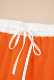 Varsity Striped Drop Shoulder Pullover Sweatshirt & Mini Skort Set- 6 Colors