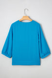 Frill V-Neck Lantern Sleeve Crinkled Blouse- 3 Colors