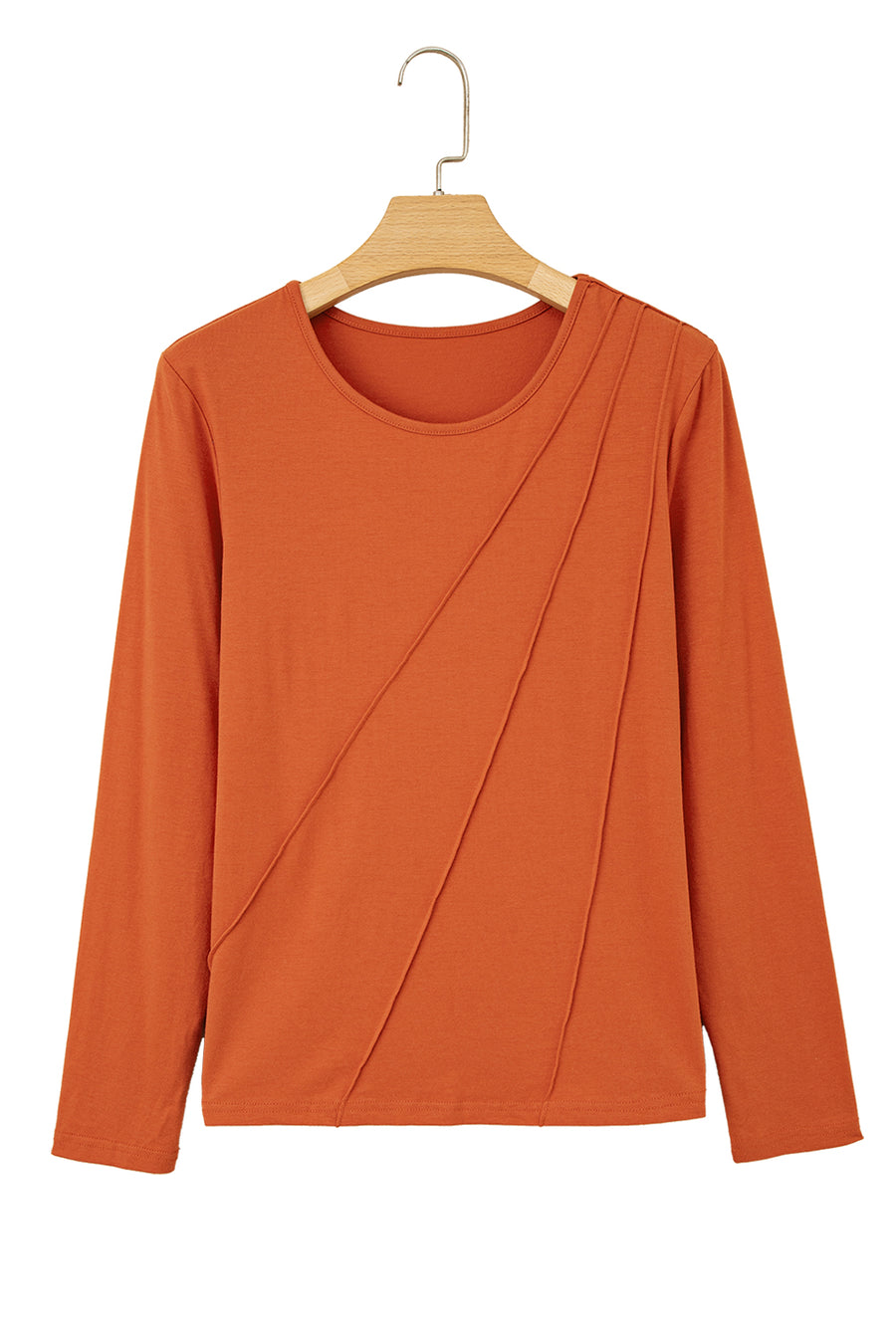 Asymmetric Seam Long Sleeve Shirt- 3 Colors