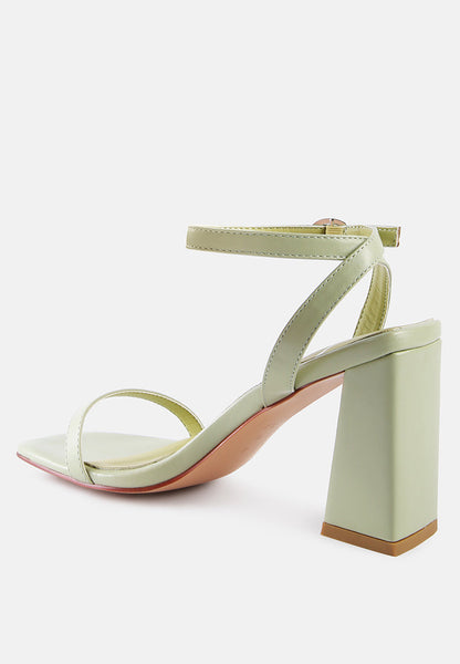 Mooncut Ankle Strap Block Heel Sandals- 3 Colors