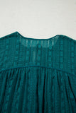 Evergreen Sheer Lace Balloon Sleeve Babydoll Blouse