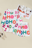 Pink Santa Claus Graphic Christmas Tree Long Sleeve Pajama Set- 2 Colors