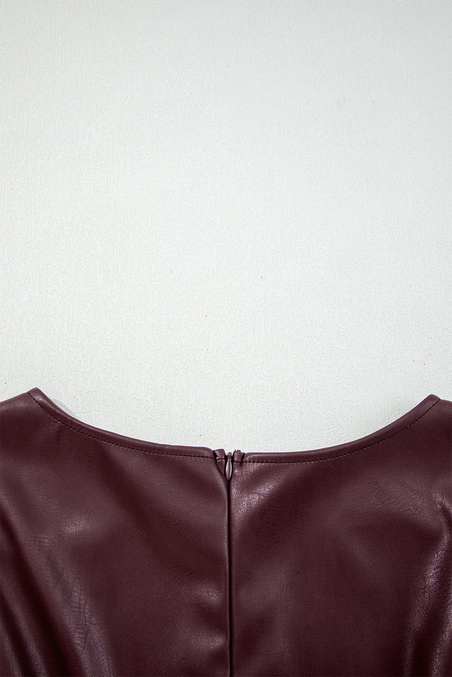 Faux Leather Sleeveless Crew Neck Mini Dress- 3 Colors