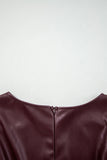 Faux Leather Sleeveless Crew Neck Mini Dress- 3 Colors