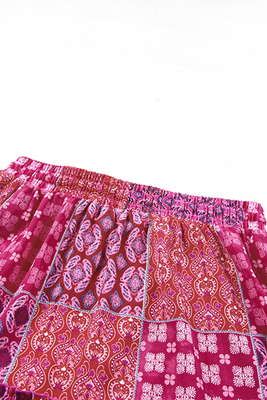 Tiered Paisley Print Maxi Skirt with Pockets