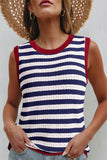 Striped Contrast Trim Sleeveless Sweater Vest- 3 Colors