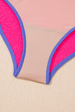 Textured Color Block One-Piece Swimsuit