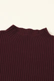 Green Pocket Ribbed Knit Short Sleeve Sweater- 9 Colors