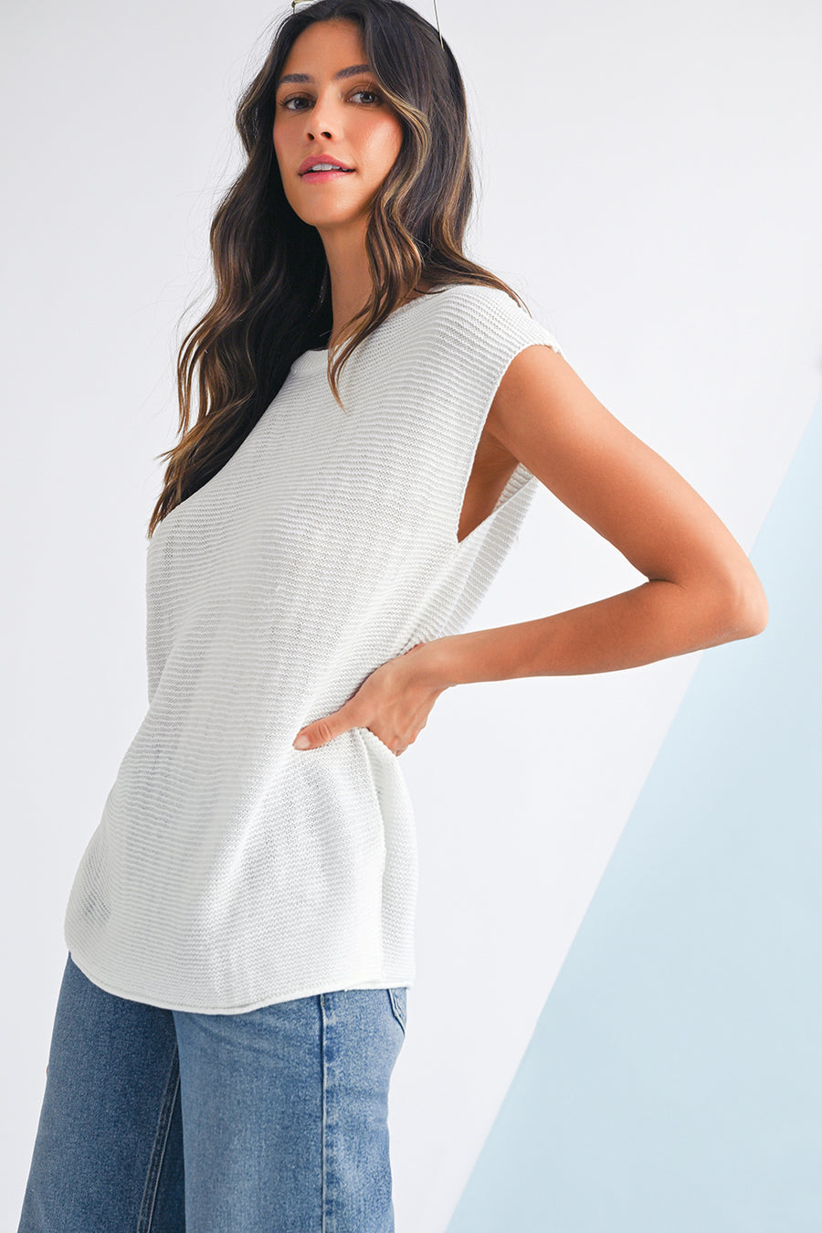 Solid Color Slit Hem Knit Top- 3 Colors