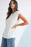 Solid Color Slit Hem Knit Top- 3 Colors