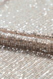 Apricot Sequin 3/4 Sleeve Open Front Duster Cardigan