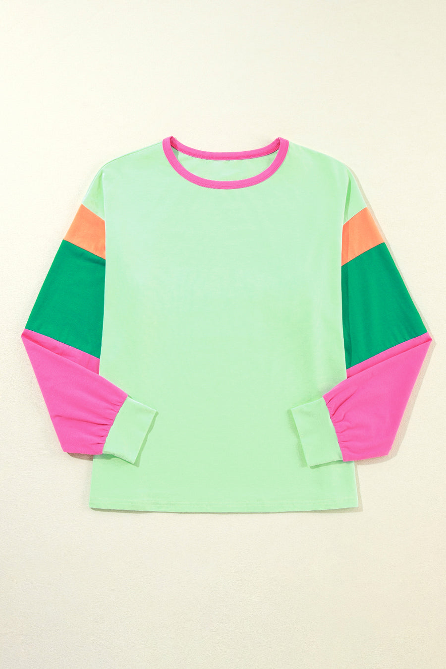 Color Block Long Sleeve Loose Fit Top- 3 Colors