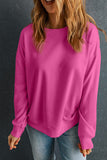 Fuchsia Classic Crew Neck Pullover Sweatshirt
