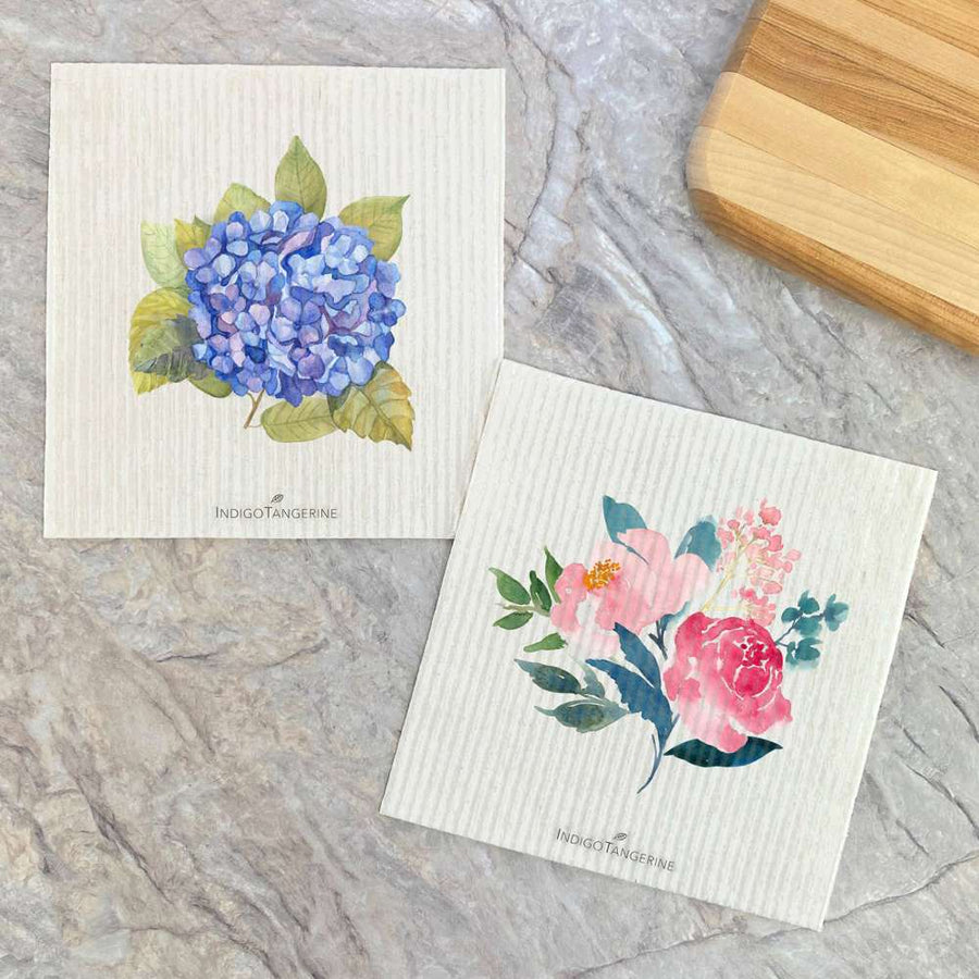 Hydrangea, Peonies 2 pk - Swedish Dish Cloth