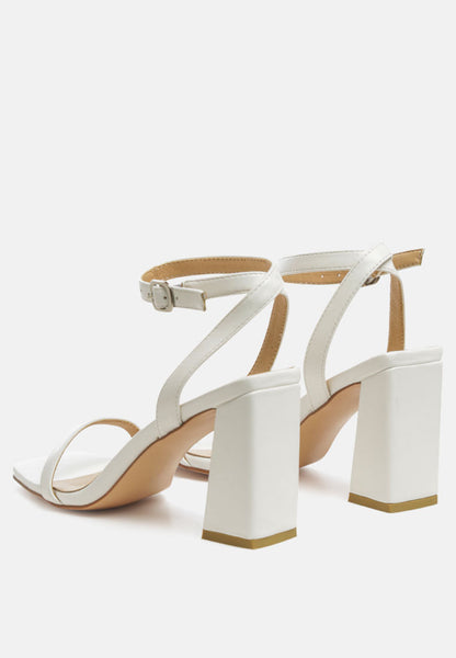 Mooncut Ankle Strap Block Heel Sandals- 3 Colors