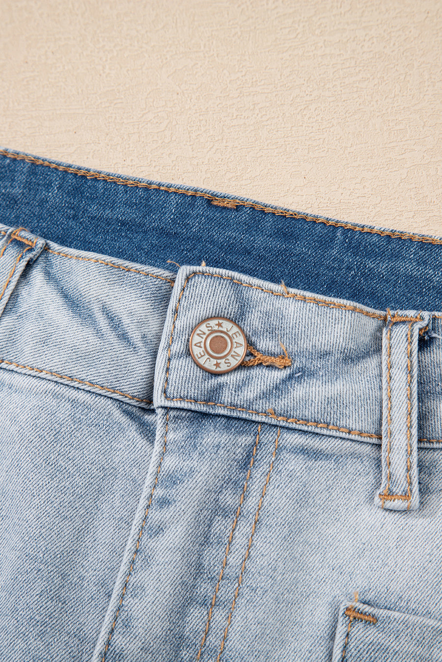 Light Wash High Rise Front Pocket Denim Shorts